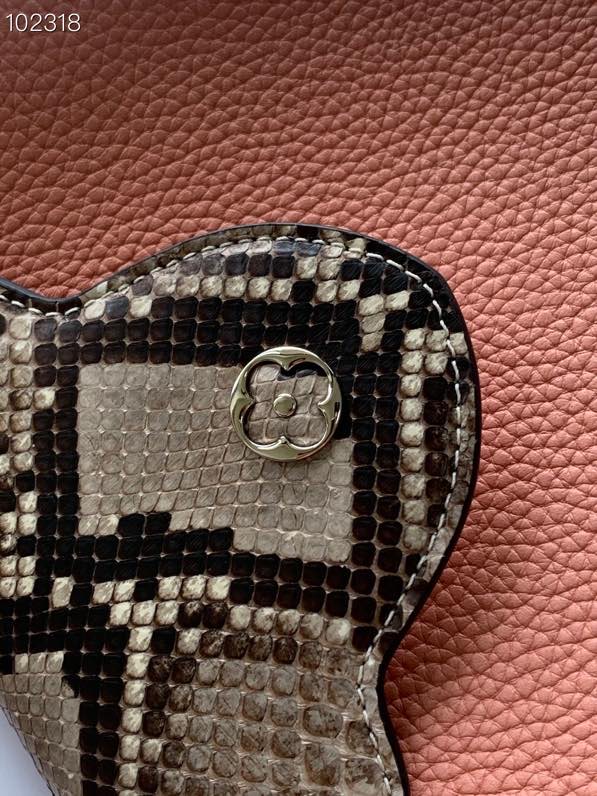 l0vis Vvtt0n capucines bb python leather trim and taurillon leather magnolia n92042 27 × 18 × 9 cm