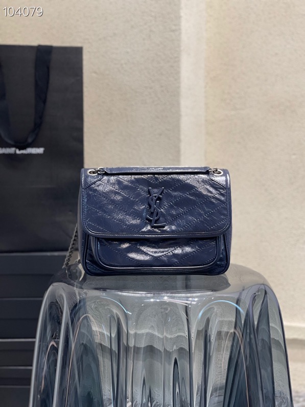 Y51 niki medium crinkled vintage leather dark blue 4988940 28 x 20 x 8 cm