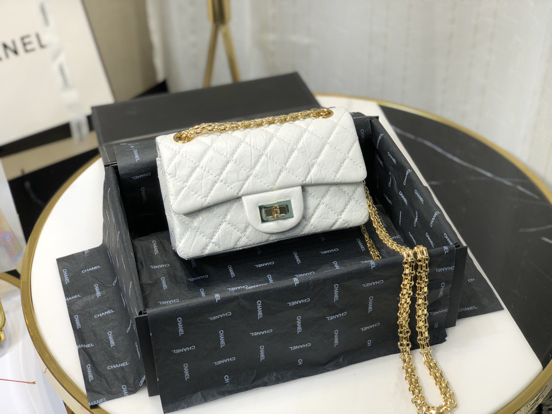 Ch**el mini 2.55 tasche white as0874 15,5 × 20 × 6 cm