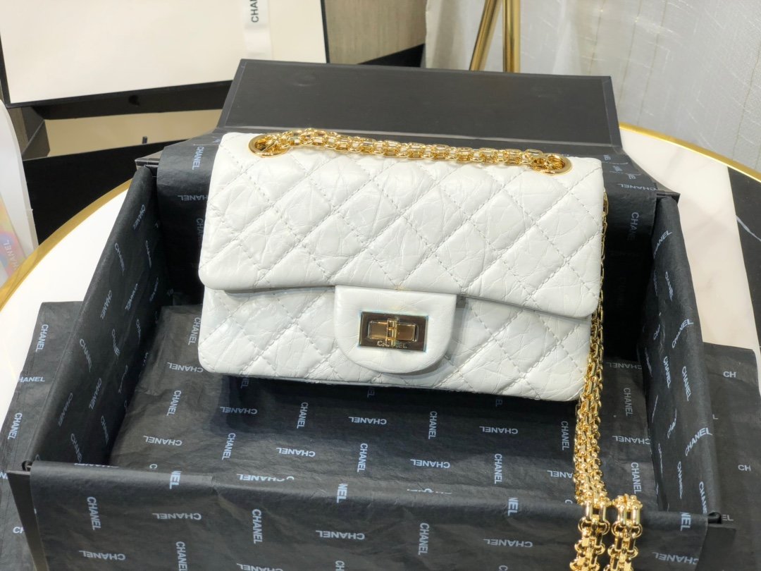 Ch**el mini 2.55 tasche white as0874 15,5 × 20 × 6 cm