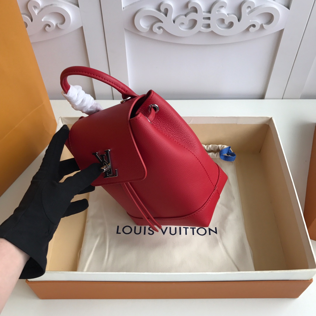 l0vis Vvtt0n mini lockme backpack calfskin leather red m54573 16 x 19.4 x 10 cm