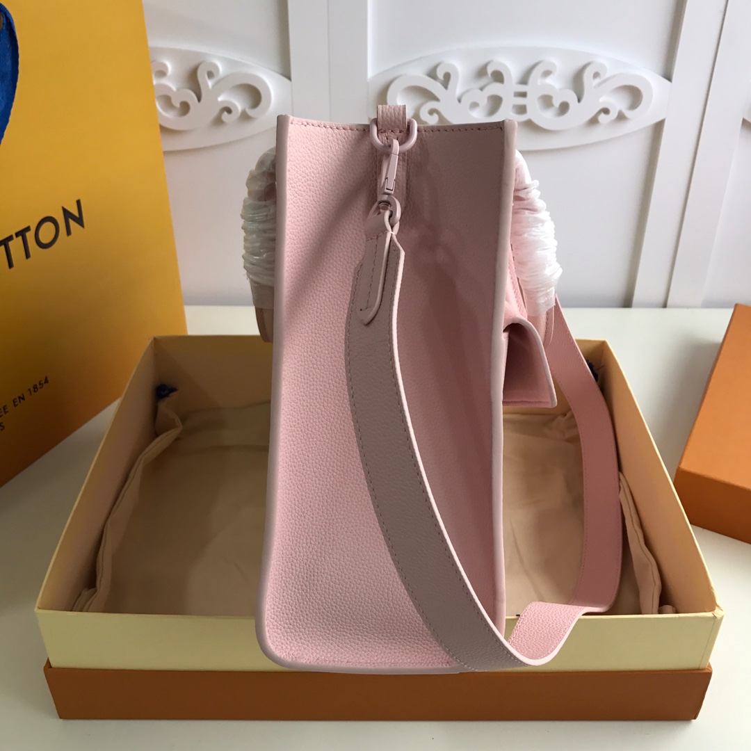 l0vis Vvtt0n lockme tote mm soft grained calfskin leather pink m55846 34.5 x 28 x 12 cm
