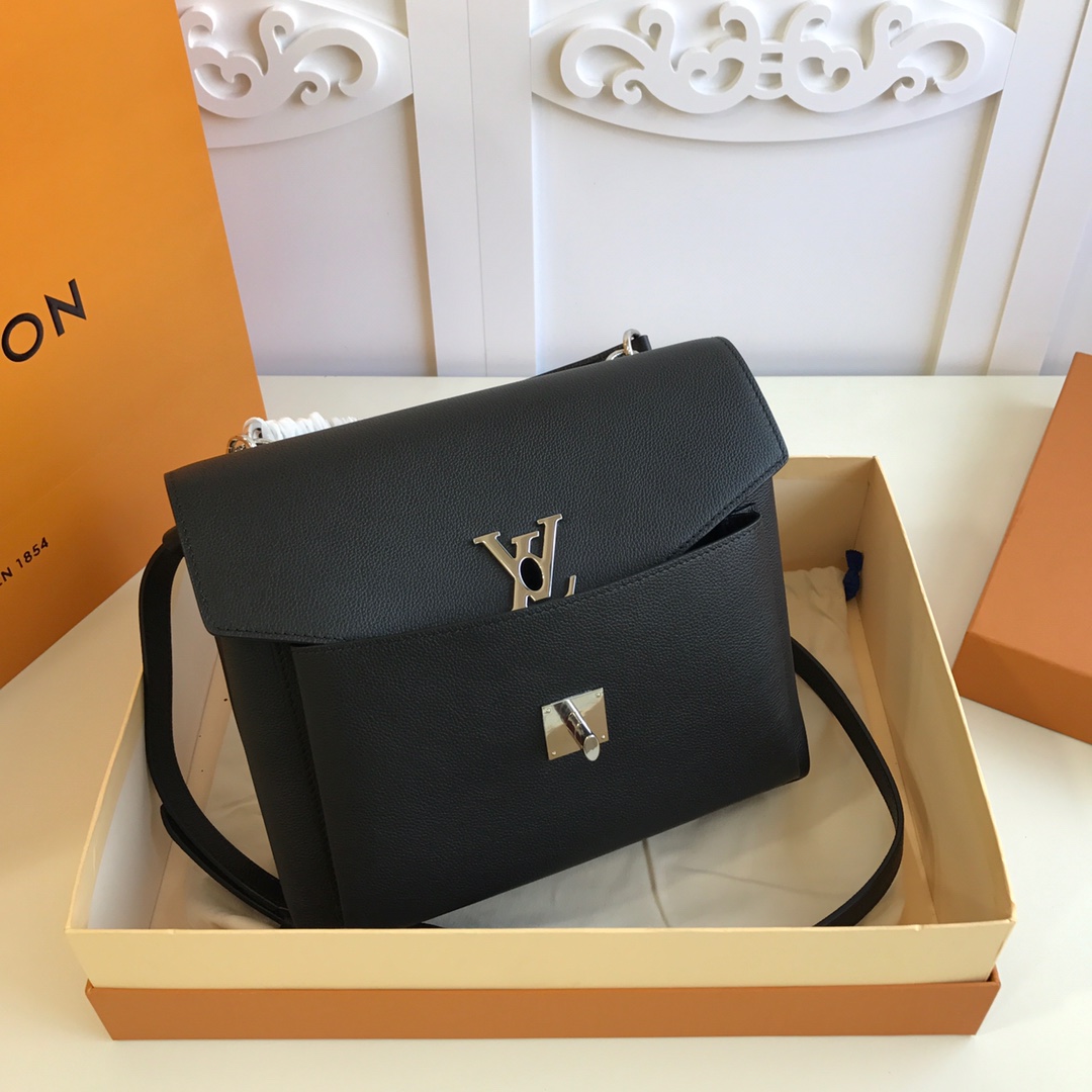 l0vis Vvtt0n mylockme satchel grained calfskin leather black m54849 28 x 20 x 11 cm