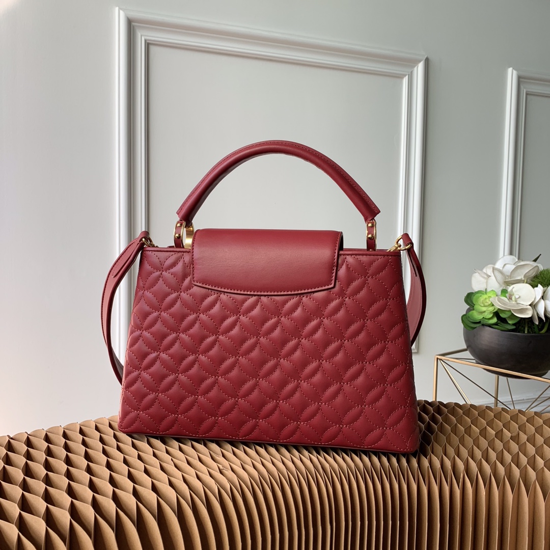 l0vis Vvtt0n capucines mm monogram flower burgundy m55366 31 x 20 x 11 cm