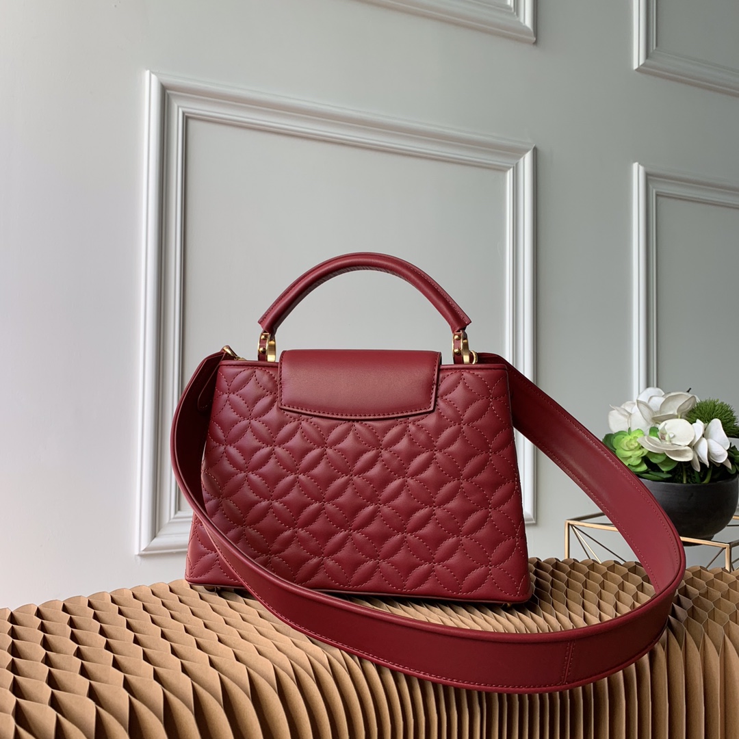 l0vis Vvtt0n capucines bb monogram flower burgundy m55366 27 x 18 x 9 cm
