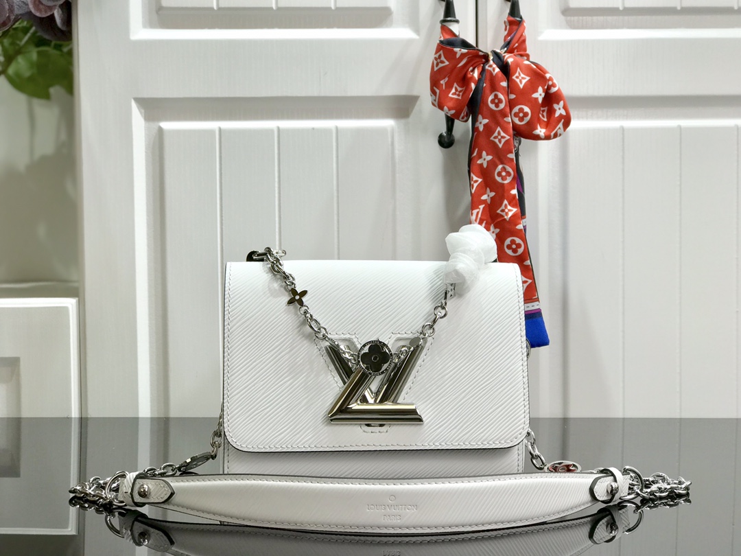 l0vis Vvtt0n twist pm epi cowhide leather white m55531 19 x 15 x 9 cm