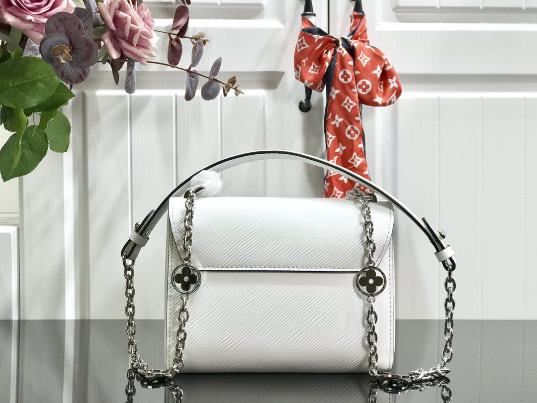 l0vis Vvtt0n twist pm epi cowhide leather white m55531 19 x 15 x 9 cm