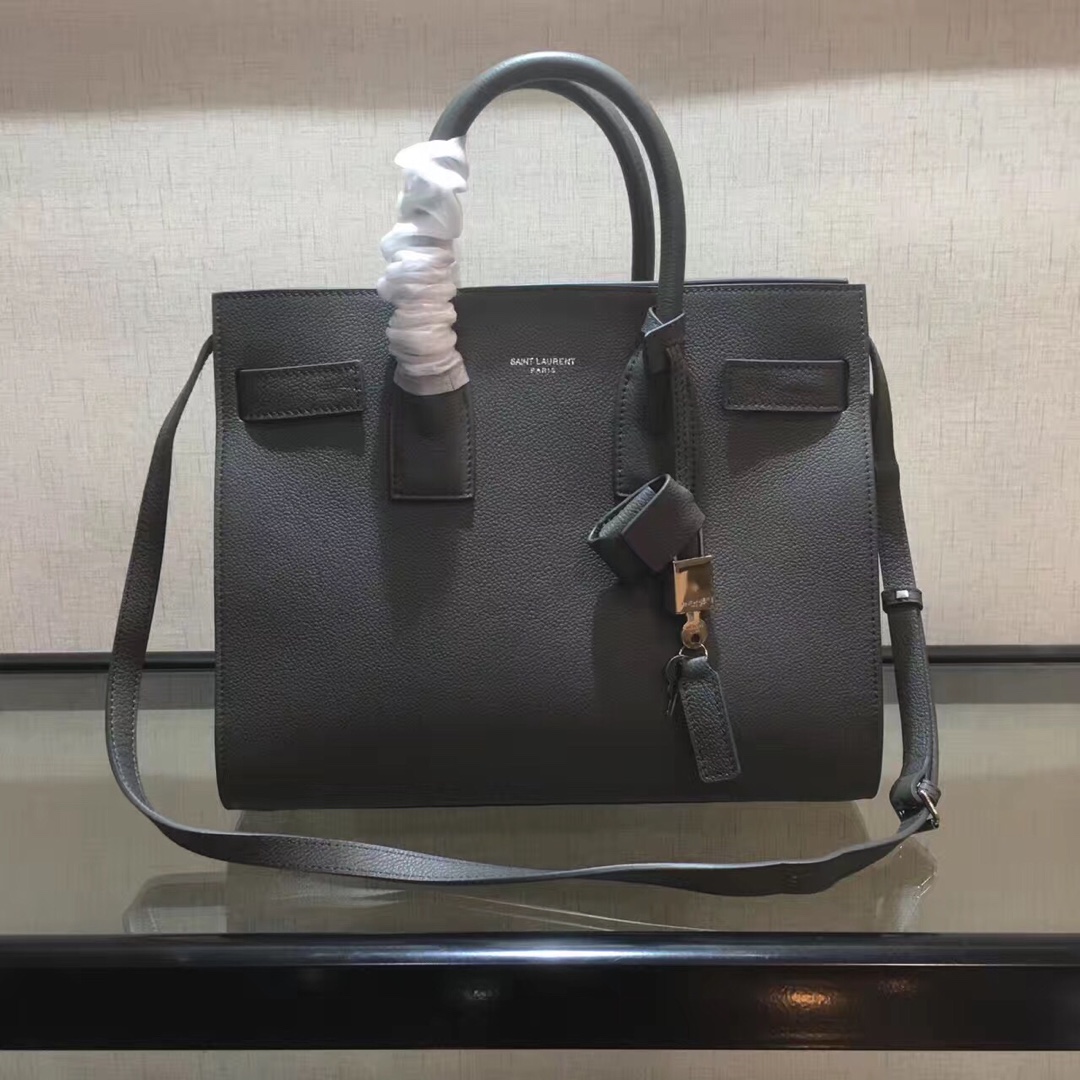 Y51 small classic sac de jour in grained leather grey 378299 32 x 25 x 16.5 cm