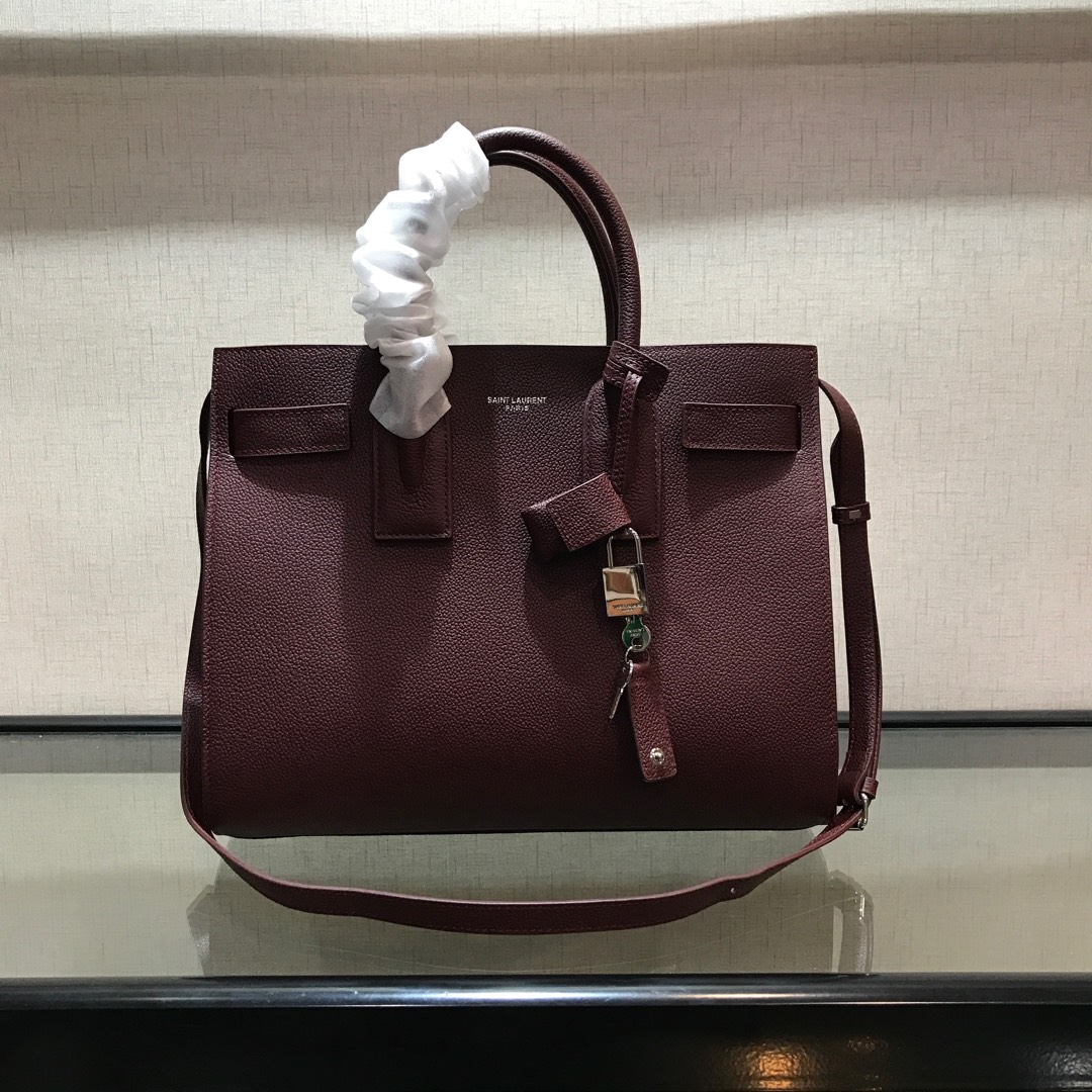 Y51 small classic sac de jour in grained leather burgundy 378299 32 x 25 x 16.5 cm