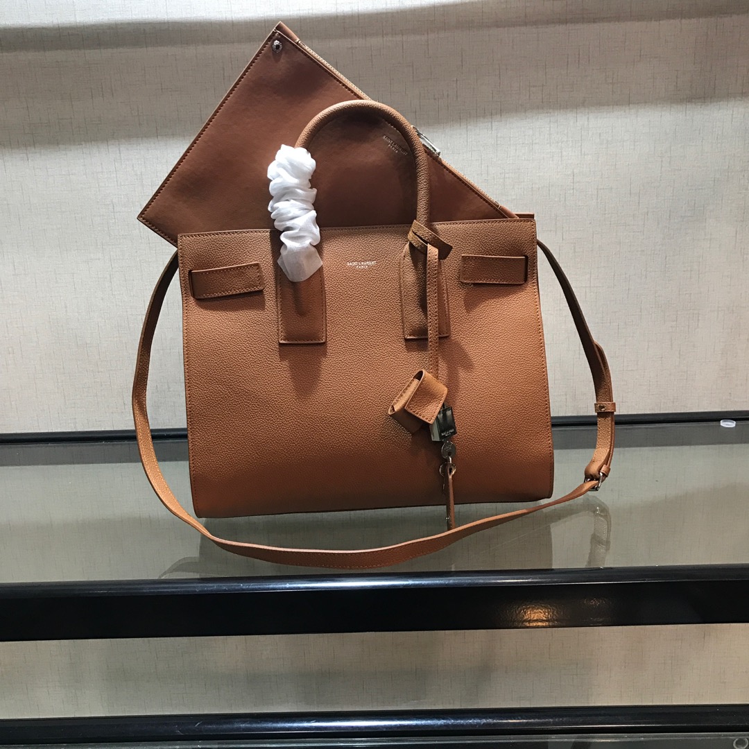 Y51 small classic sac de jour in grained leather brown 378299 32 x 25 x 16.5 cm
