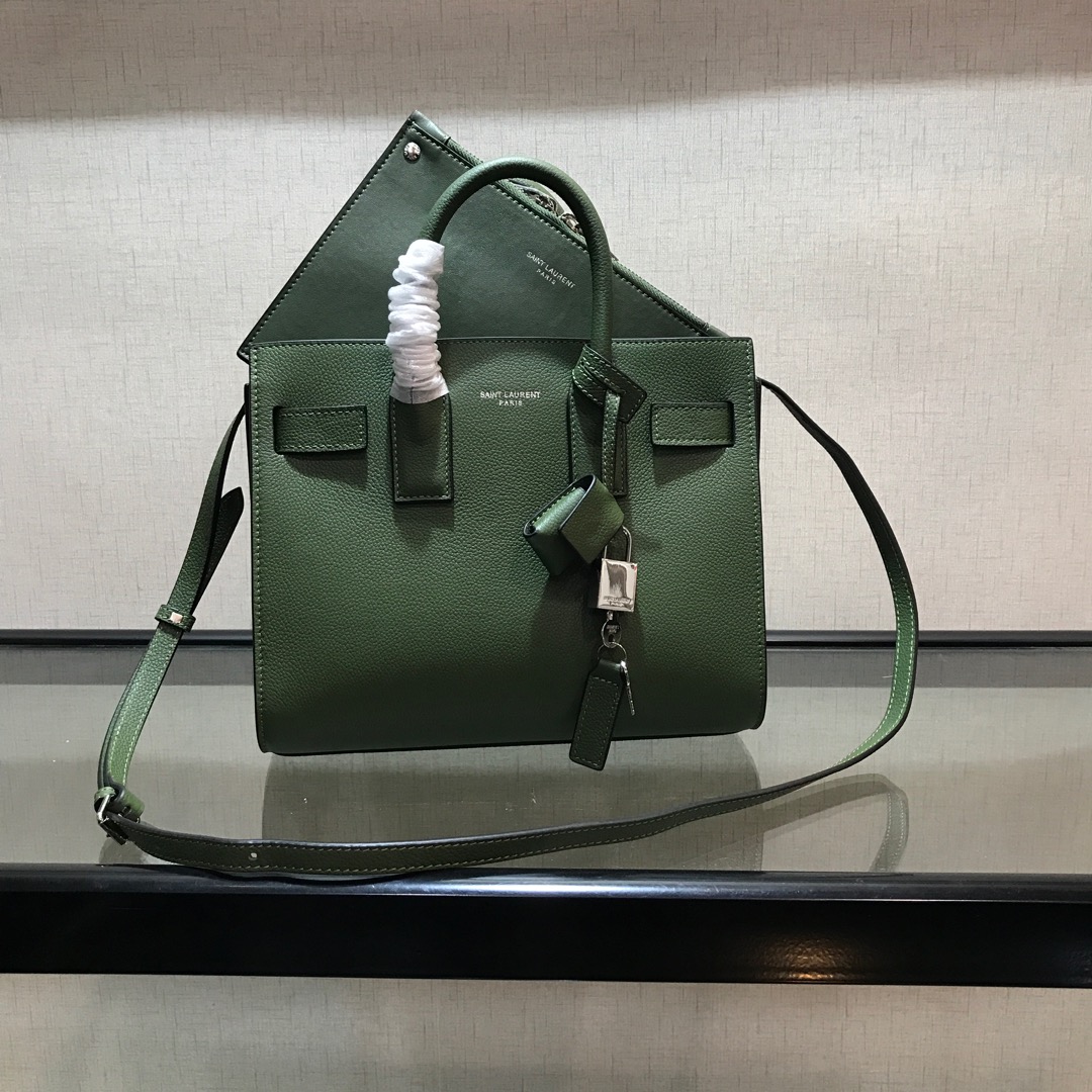 Y51 baby classic sac de jour in grained leather  dark green 421863 26 x 21 x 13 cm
