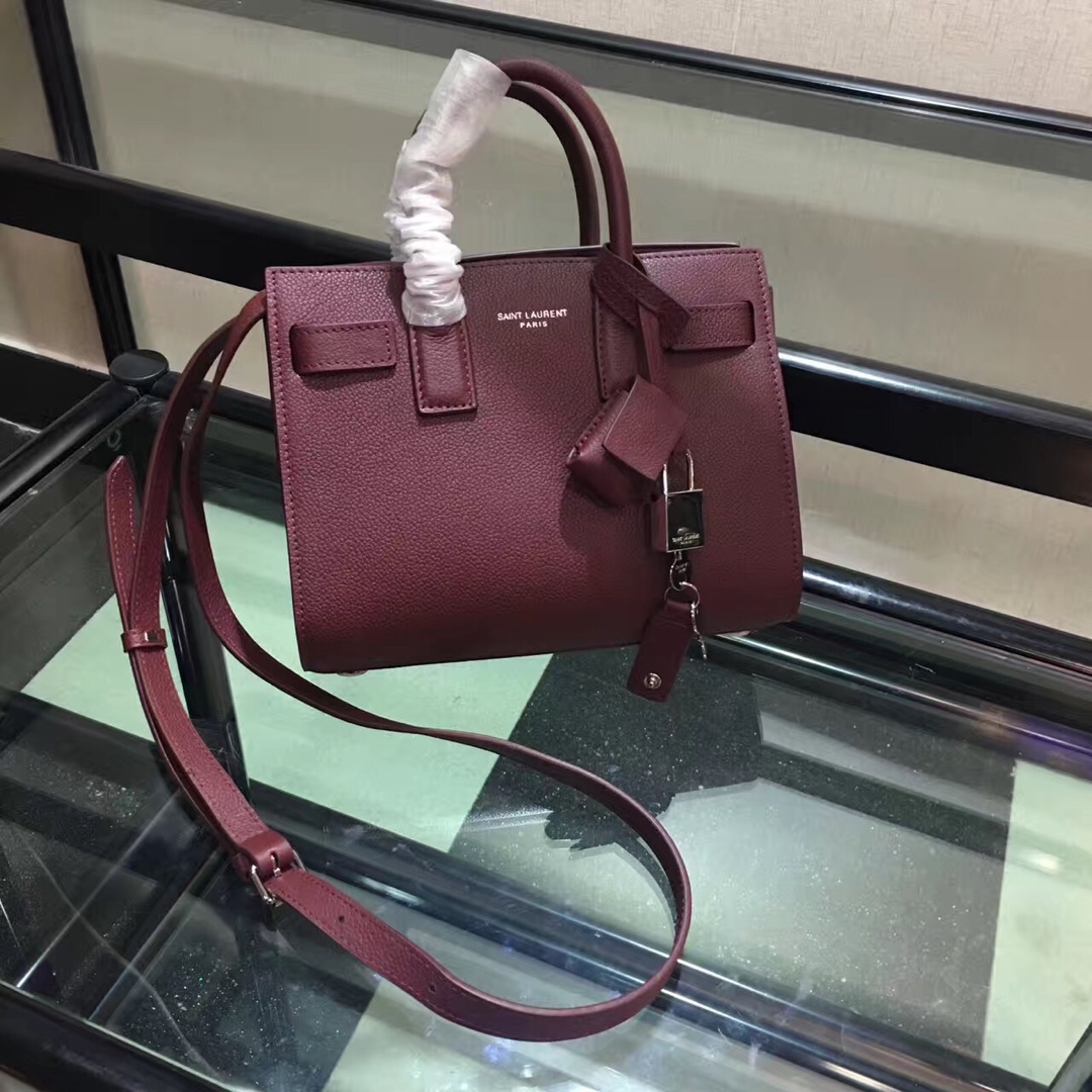 Y51 nano classic sac de jour in grained leather burgundy 392035 22 x 18 x 11 cm