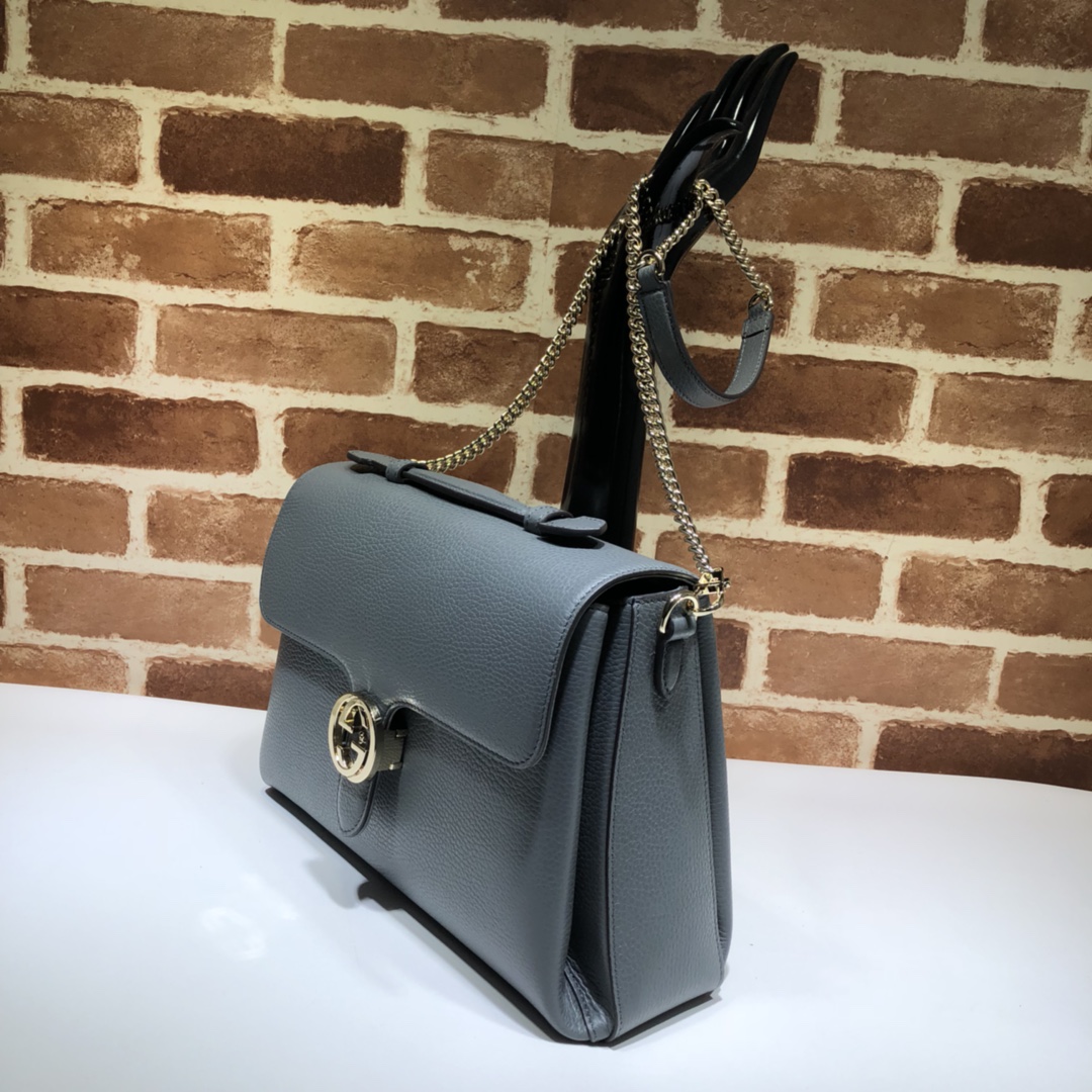 Gvc*1 large interlocking gg shoulder bag grey 510306 32 x 20 x 12 cm