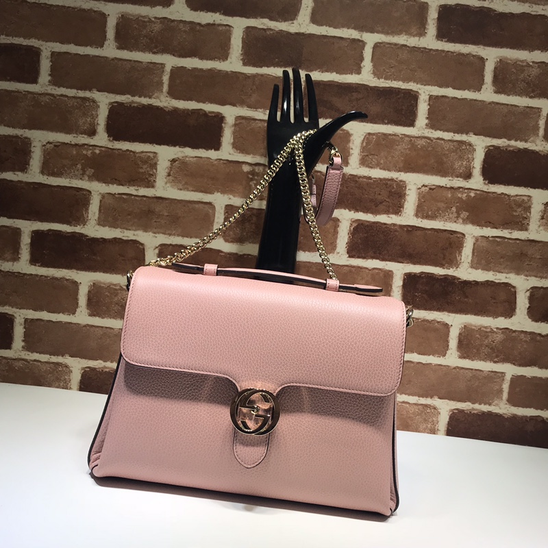 Gvc*1 large interlocking gg shoulder bag light pink 510306 32 x 20 x 12 cm