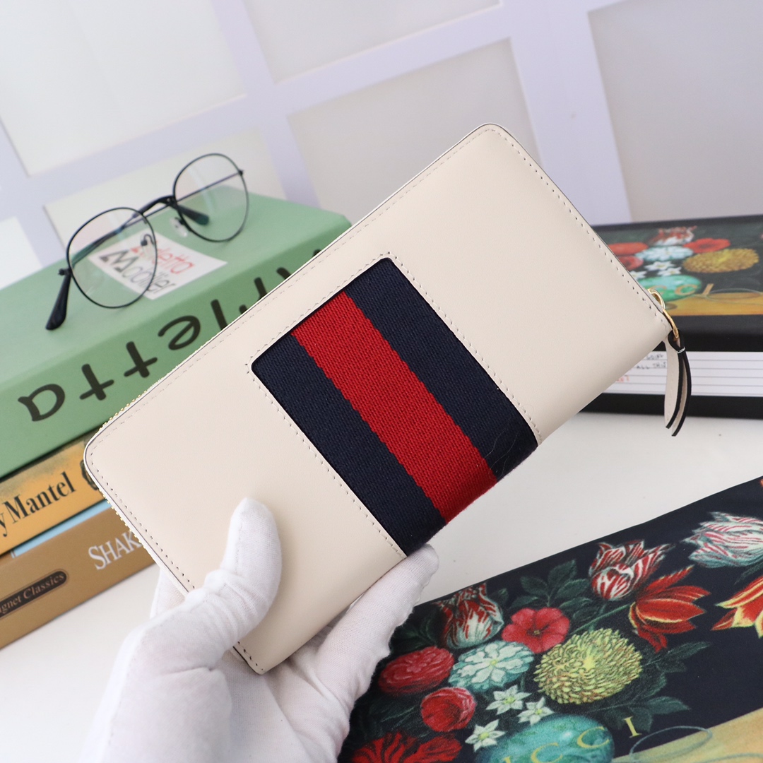 Gvc*1 sylvie long zip wallet white 476083 19.5 x 11 x 3 cm