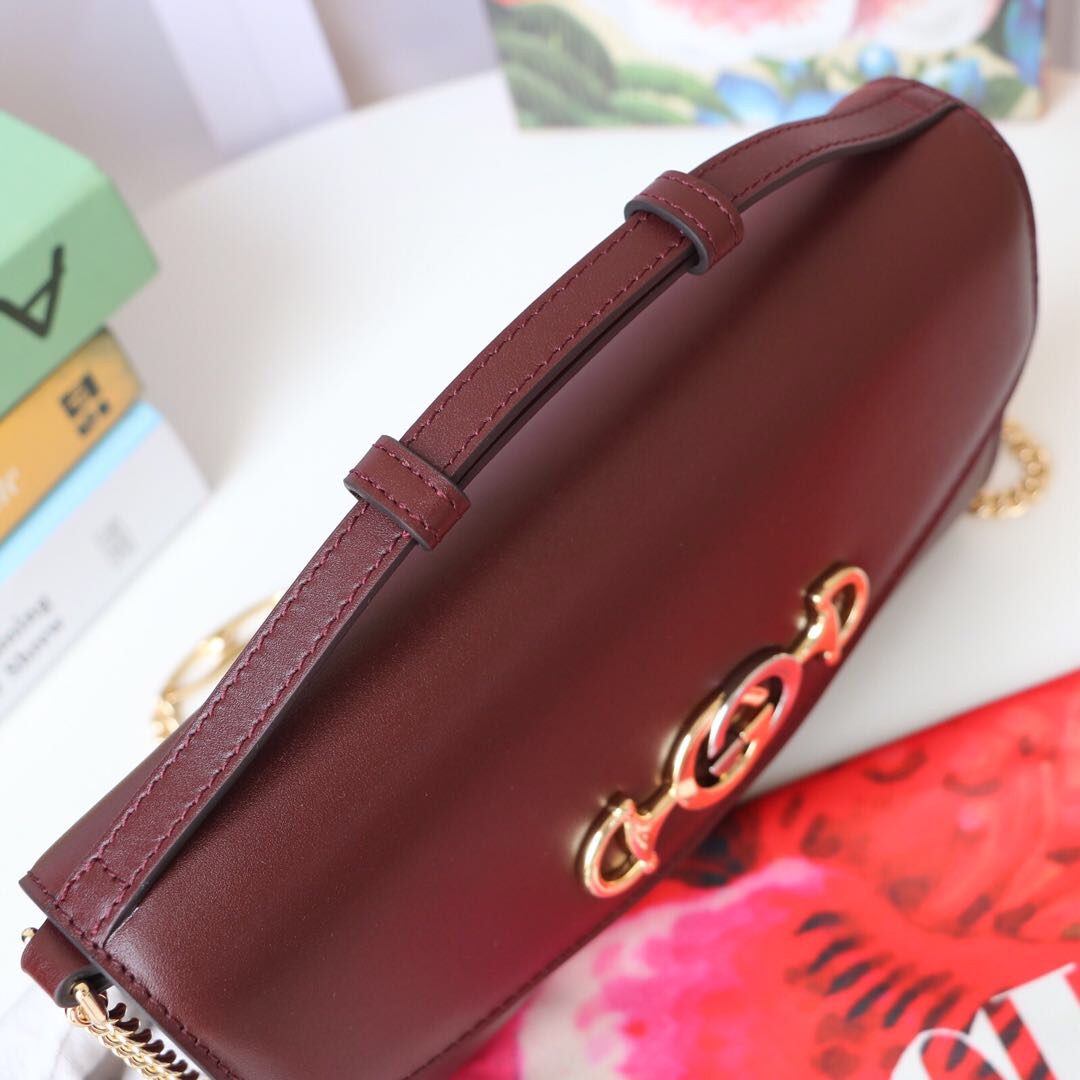 Gvc*1 medium zumi shoulder bag leather burgundy 572375 24 x 14 x 5 cm