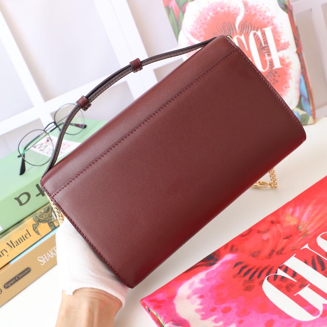 Gvc*1 medium zumi shoulder bag leather burgundy 572375 24 x 14 x 5 cm