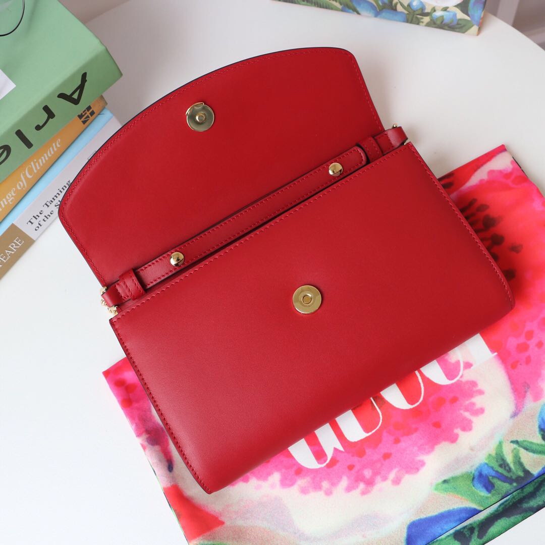 Gvc*1 medium zumi shoulder bag leather red 572375 24 x 14 x 5 cm