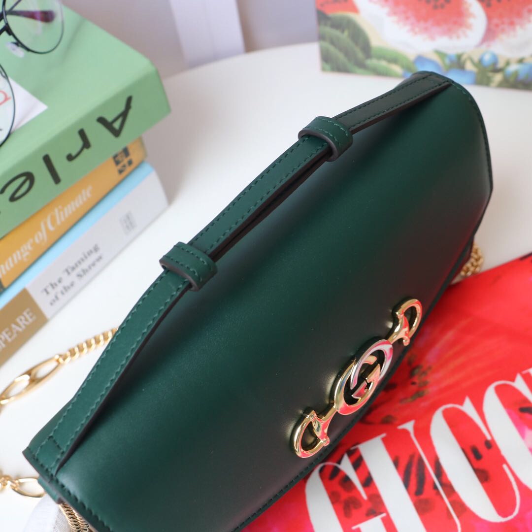 Gvc*1 medium zumi shoulder bag leather green 572375 24 x 14 x 5 cm