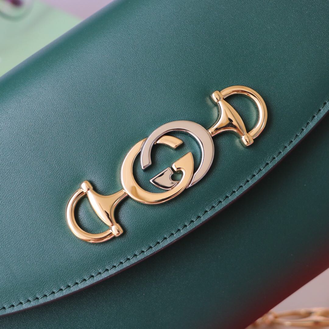 Gvc*1 medium zumi shoulder bag leather green 572375 24 x 14 x 5 cm