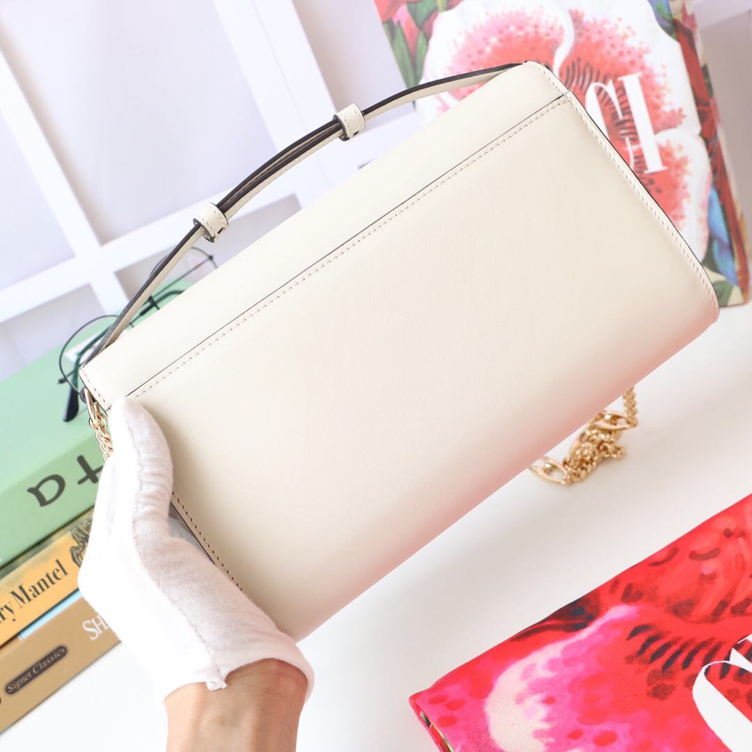 Gvc*1 medium zumi shoulder bag leather white 572375 24 x 14 x 5 cm