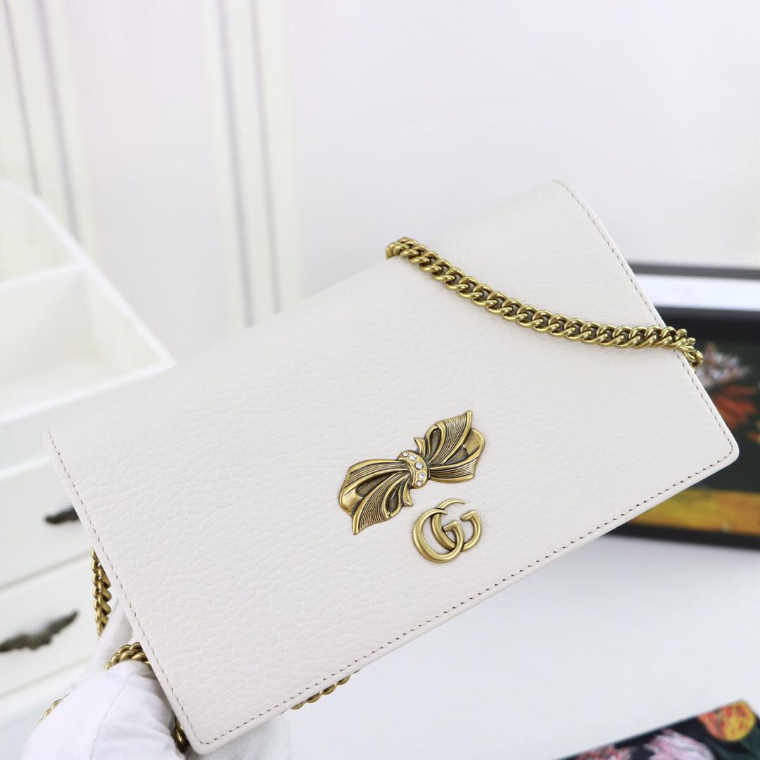 Gvc*1 gg embellished crossbody bag white and pink 524293 18 x 10.5 x 4.5 cm