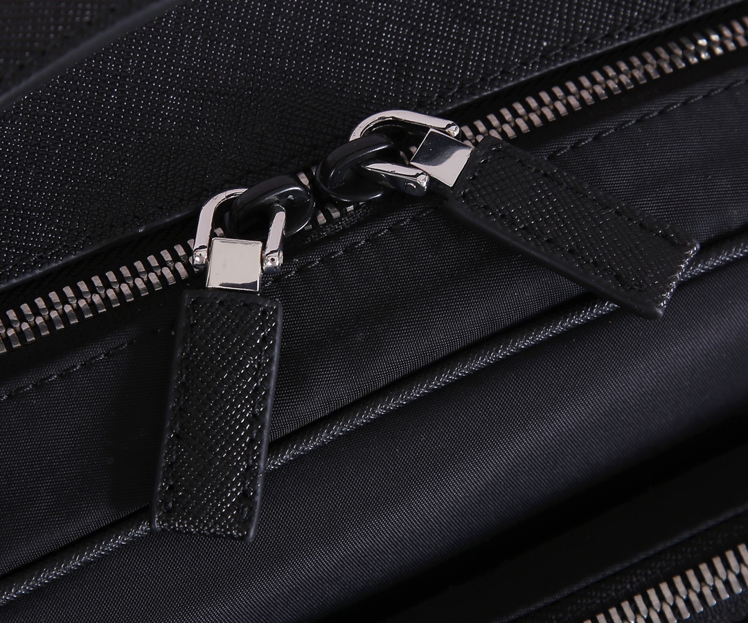 Pra*a nylon backpack saffiano leather black 2vz049 30 x 38 x 13 cm