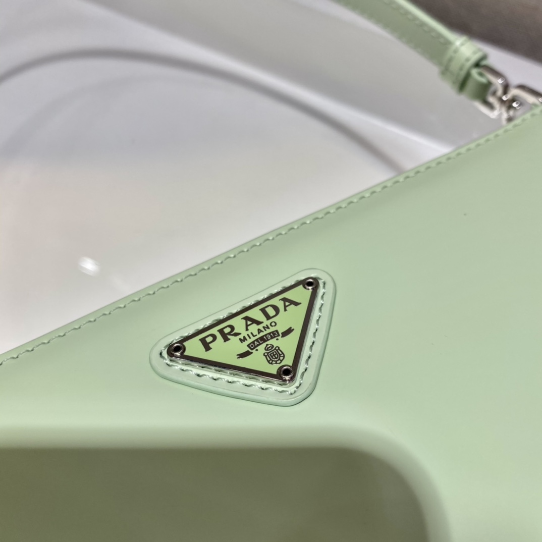 Pra*a mini saffiano leather bag aqua 1bc155 20 x 12 x 5.5 cm