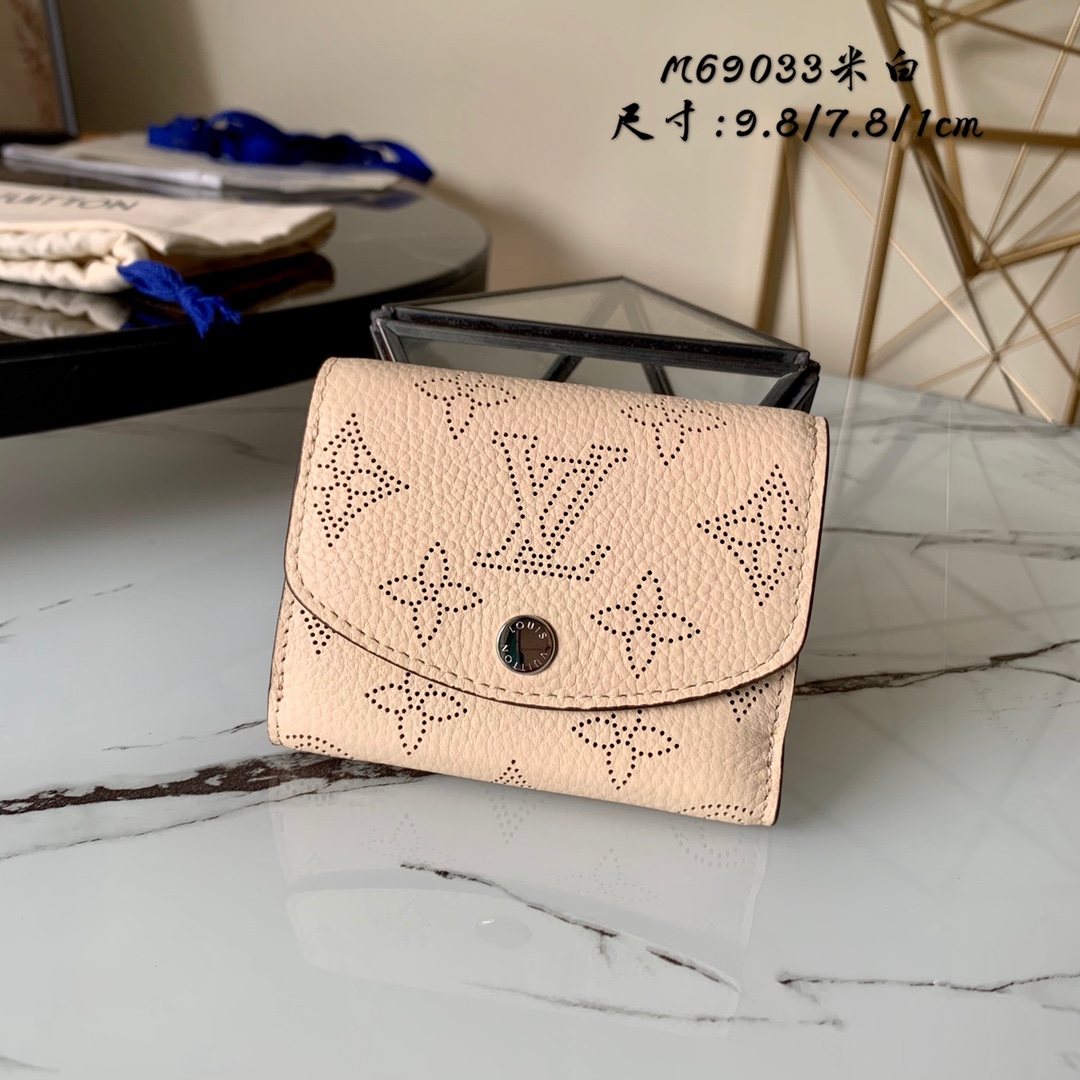 l0vis Vvtt0n iris xs wallet monogram perforations creme m69033 9.8 x 7.8 x 1 cm