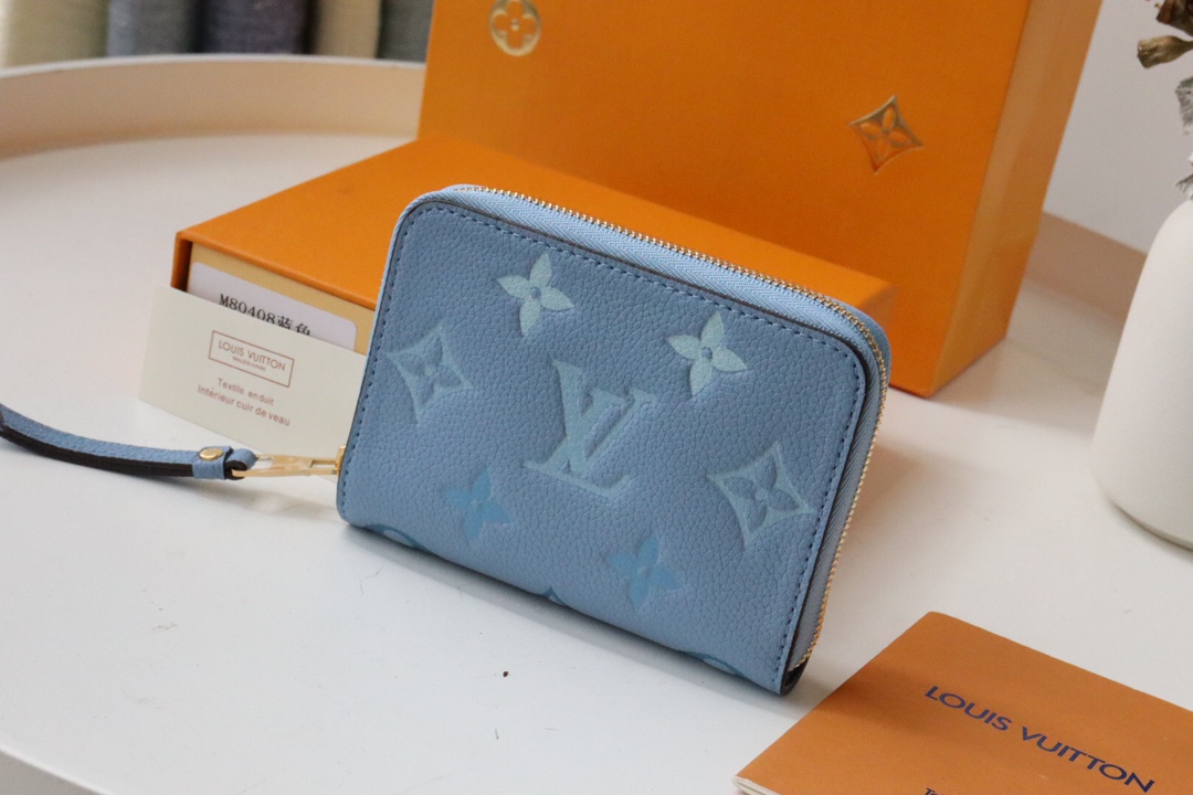 l0vis Vvtt0n zippy coin purse by the pool monogram pattern blue m80408 11 x 8.5 x 2 cm