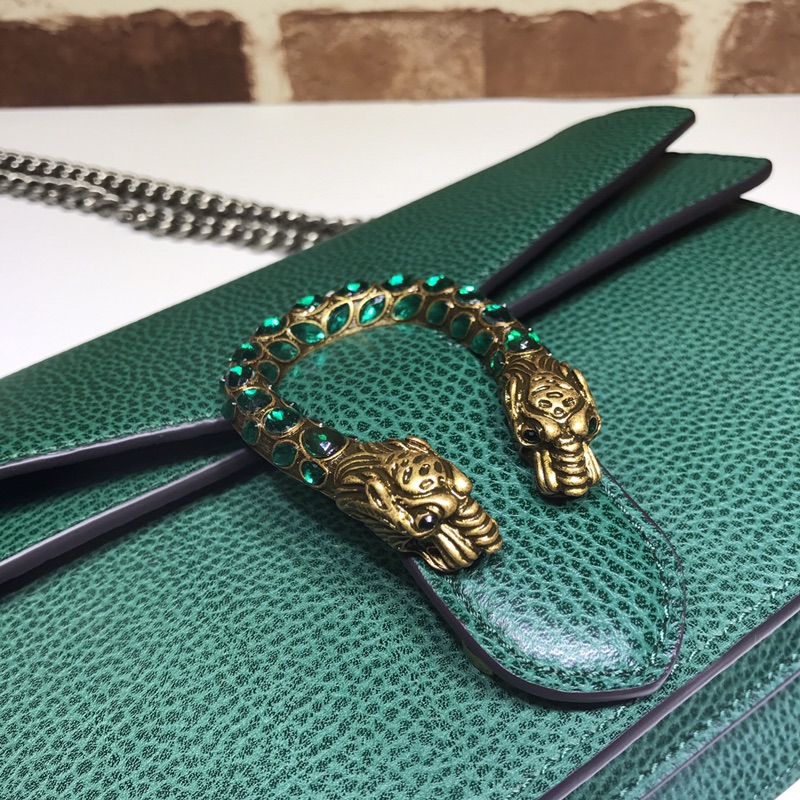 Gvc*1 small dionysus shoulder bag leather green 400249 28 x 18 x 9 cm