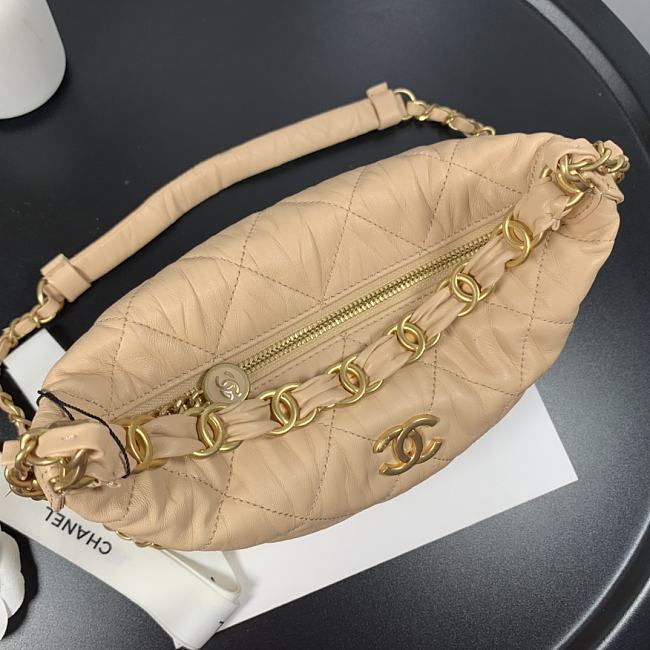 Ch**el hobo bag beige as2480 15 x 12.5 x 18 cm