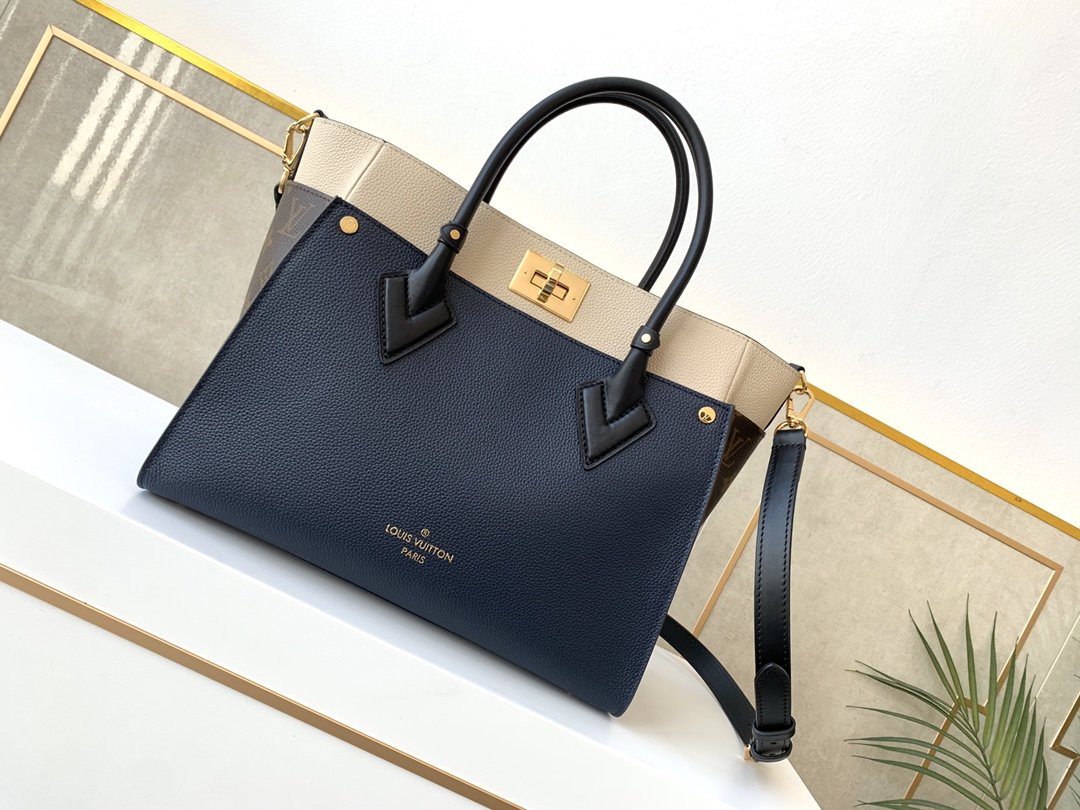 l0vis Vvtt0n on my side mm  canvas navy m53823 30.5 x 24.5 x 14 cm
