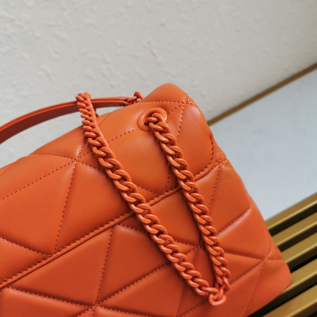 Pra*a large nappa leather Pra*a spectrum bag orange 1bd231 27 × 18.5 × 9 cm