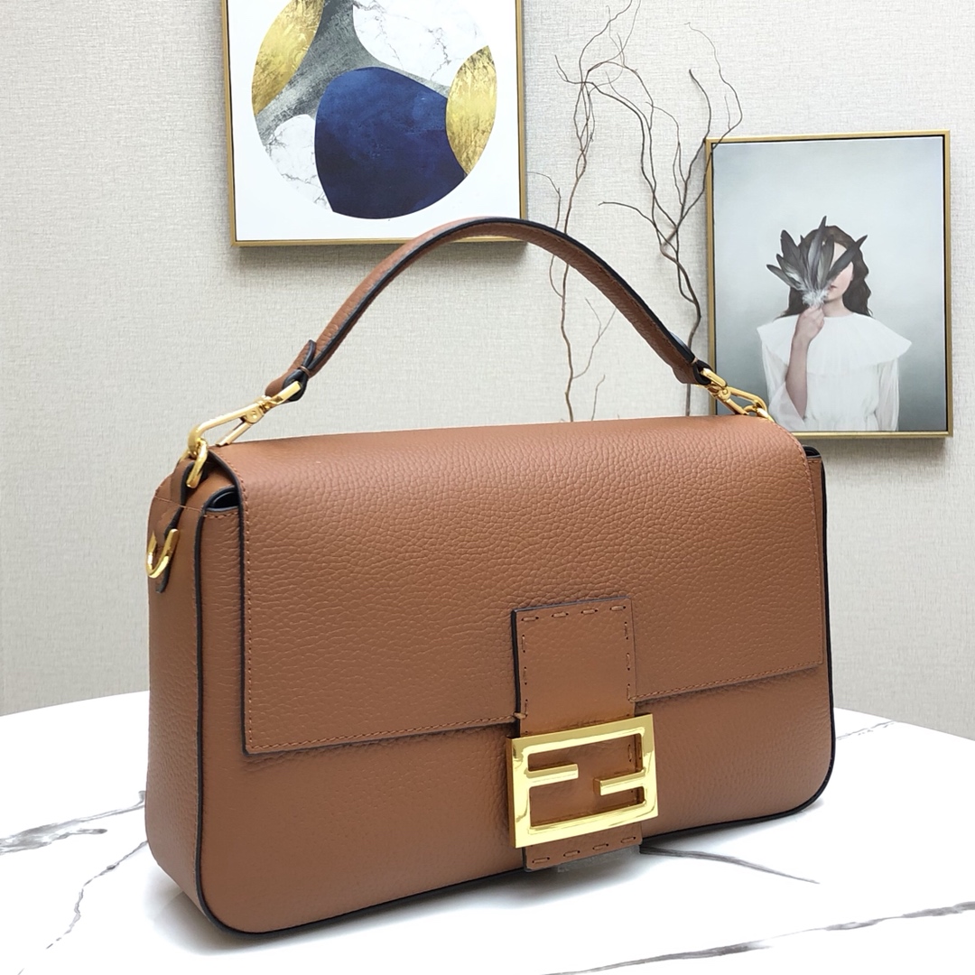 F**di large 1997 baguette leather brown 33 x 18 x 5.5 cm