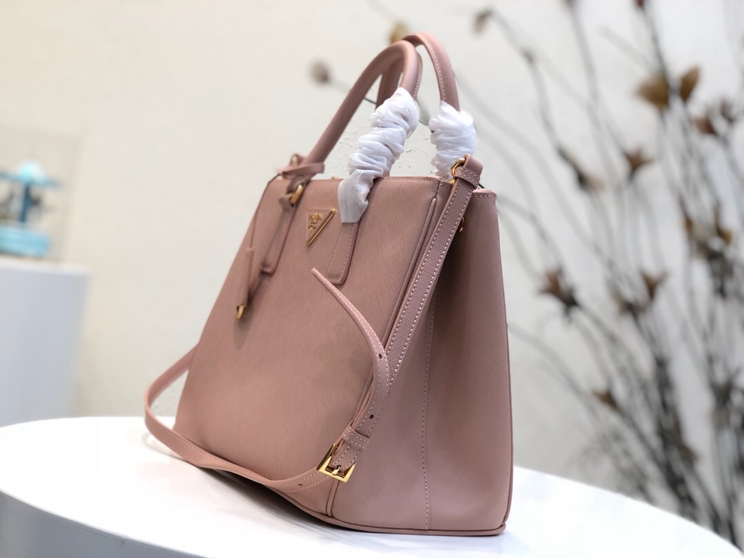 Pra*a large galleria saffiano leather bag powder pink 1ba274 32 × 24 × 14 cm