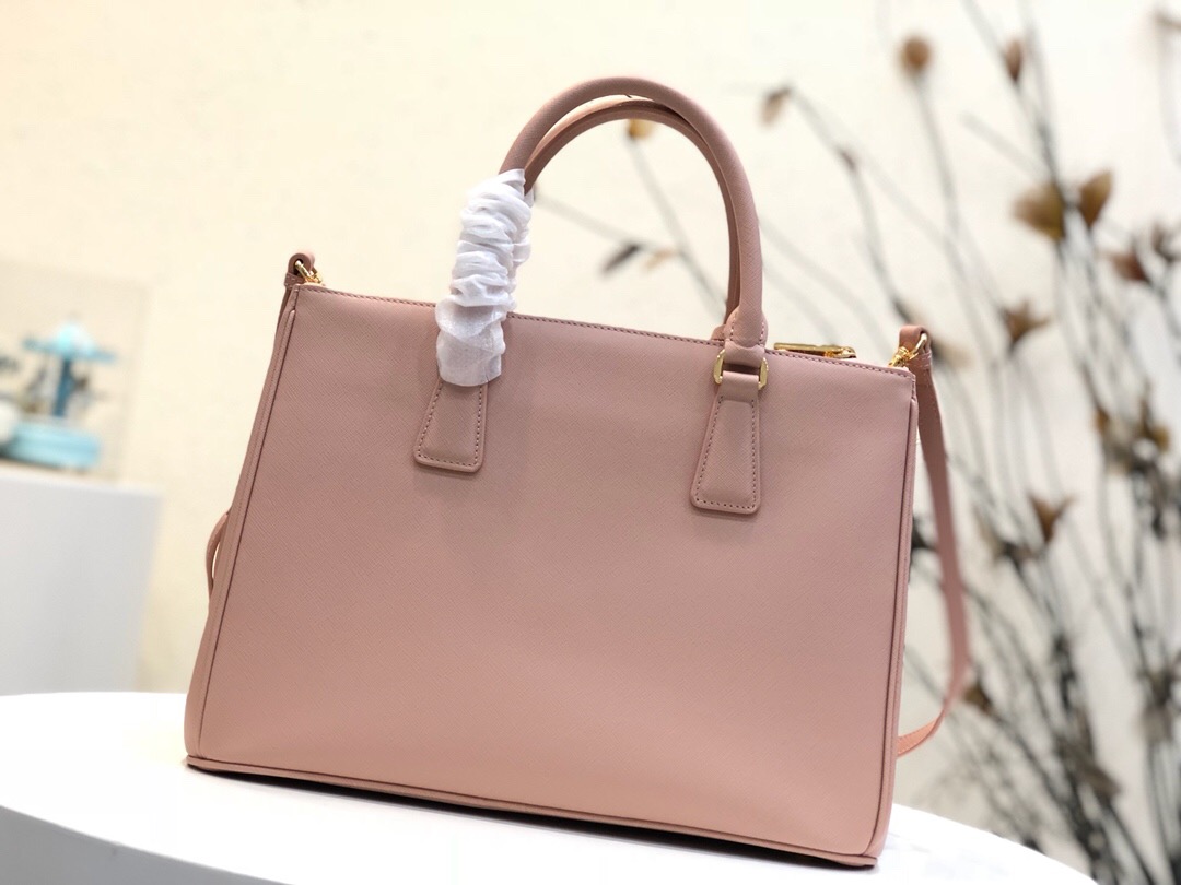 Pra*a large galleria saffiano leather bag powder pink 1ba274 32 × 24 × 14 cm