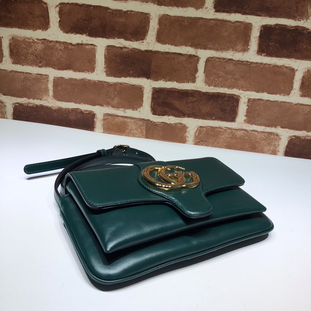 Gvc*1 small arli shoulder bag leather dark green 550129 25 x 16 x 5.5 cm