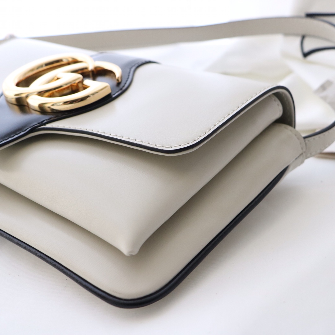 Gvc*1 small arli shoulder bag leather black and white 550129 25 x 16 x 5.5 cm