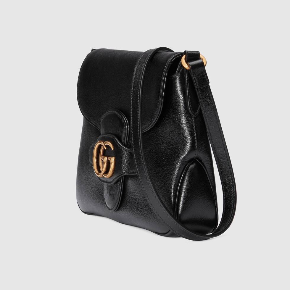 Gvc*1 small messenger bag with double g leather black 648934 23.5 x 17.5 x 5 cm