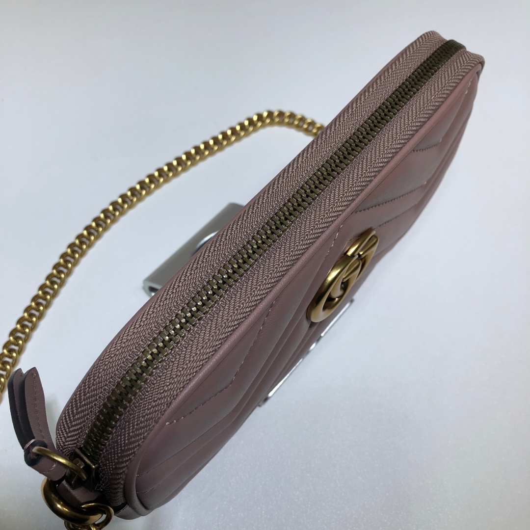 Gvc*1 gg marmont crossbody bag leather nude pink 598596 19 x 10 cm