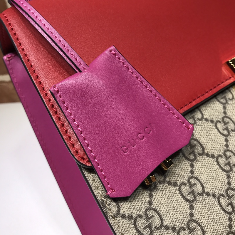 Gvc*1 medium padlock gg svp*me shoulder bag pink leather top 409486 30 x 19 x 10 cm