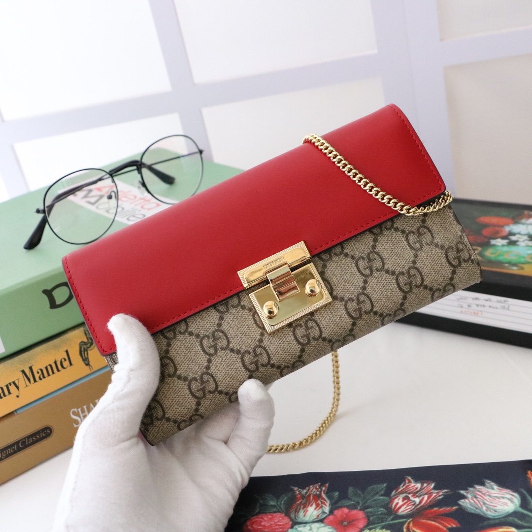 Gvc*1 padlock continental wallet ebony gg svp*me canvas red leather top ‎453506 19 x 10 x 3.5 cm