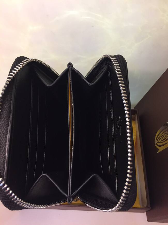G09ard small chervon zipper wallet black 11 x 10 cm