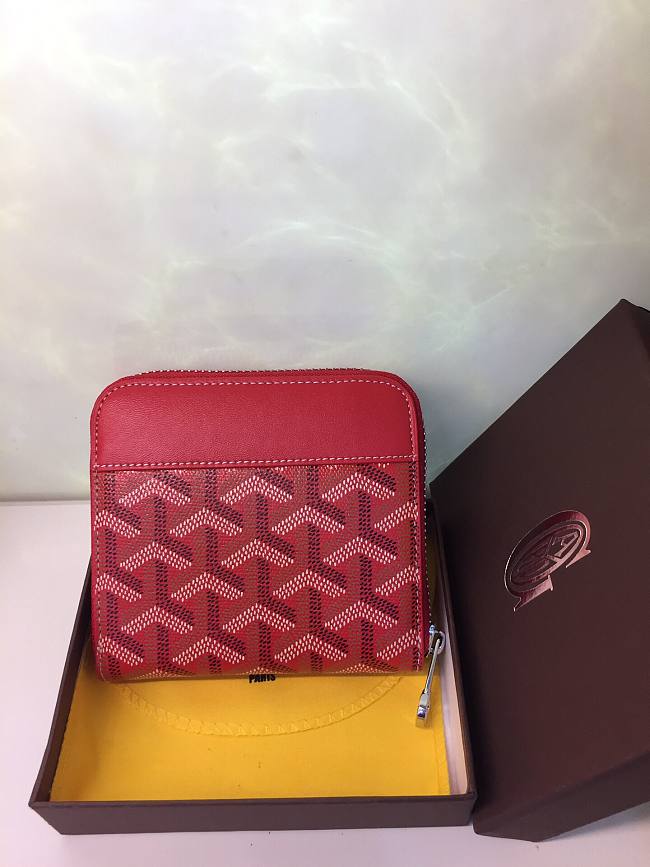 G09ard small chervon zipper wallet red 11 x 10 cm
