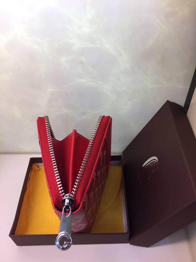 G09ard small chervon zipper wallet red 11 x 10 cm