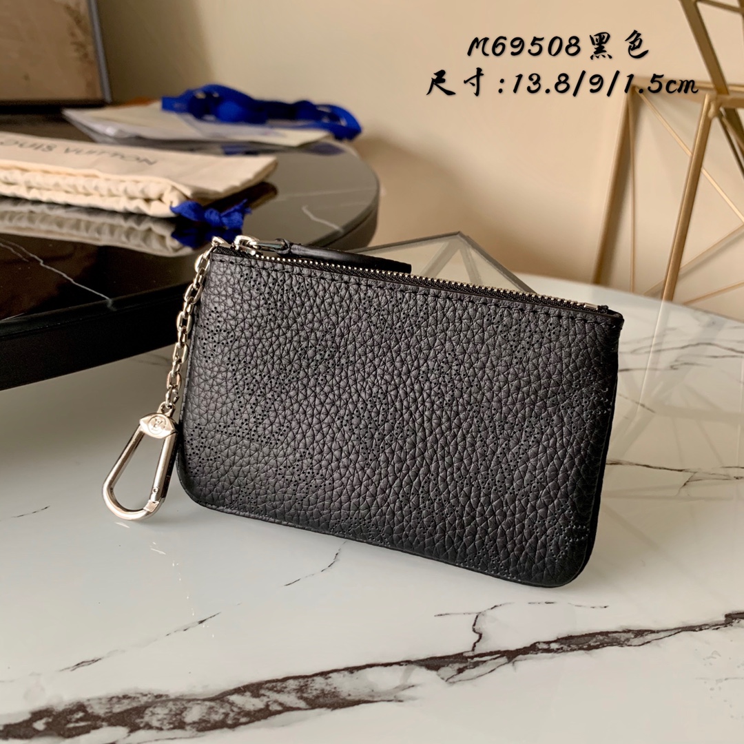 l0vis Vvtt0n key pouch mahina leather monogram pattern black m69532 13.8 x 9 x 1.5 cm