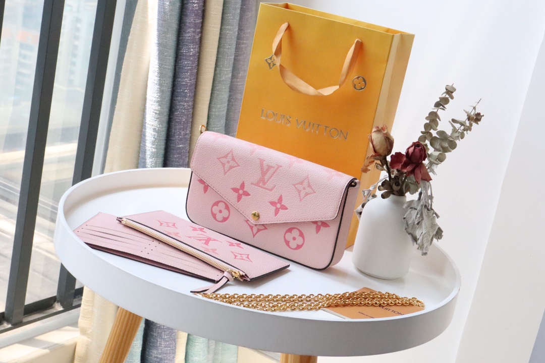 l0vis Vvtt0n fÉlicie pochette monogram empreinte leather pink m69977 21 x 12 x 3 cm
