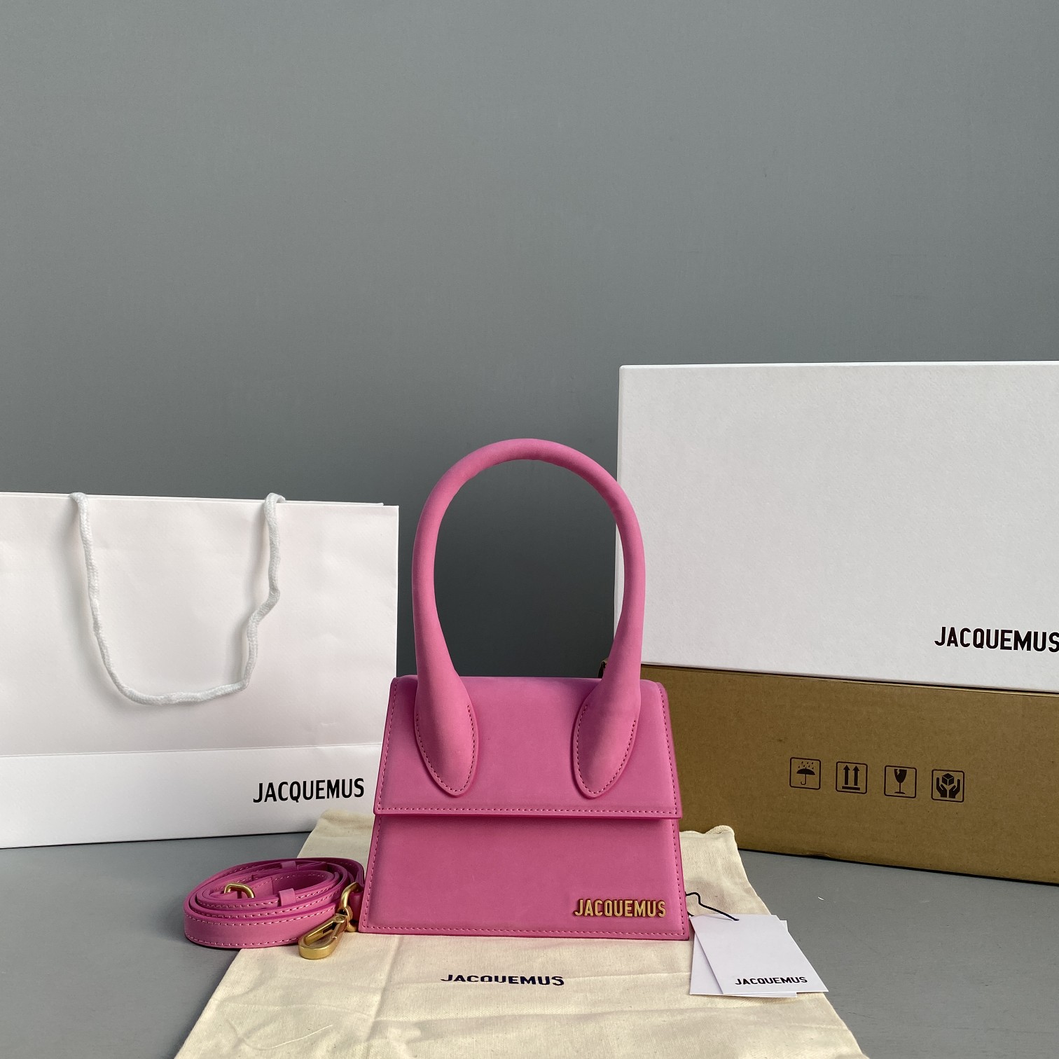 Ja*qvemvs small le chiquito leather pink 213ba02 18 x 15.5 x 8 cm