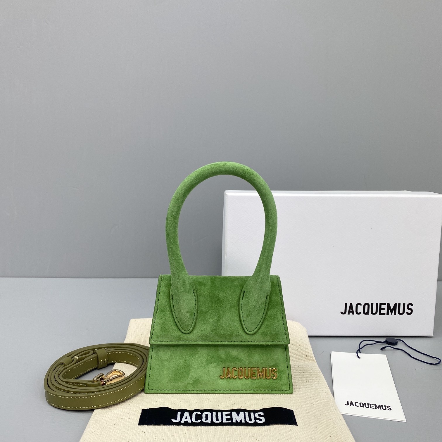 Ja*qvemvs le chiquito mini velvet bag green 213ba01 12 x 8 x 5 cm